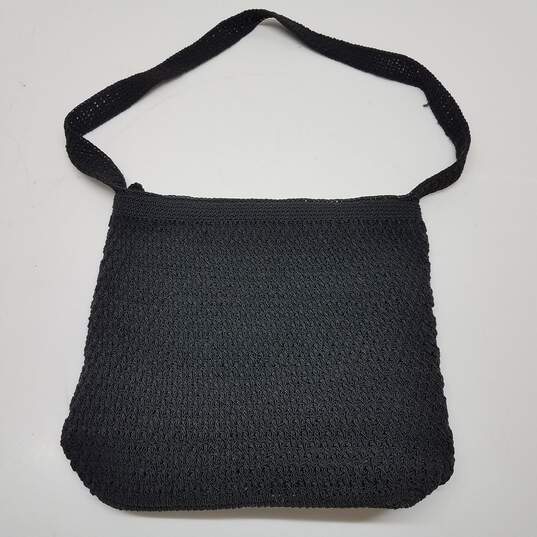 Liz Claiborne Black Crochet Sak Tote Shoulder Bag image number 1