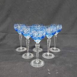 6 Nachtmann Traube Aqua Cut Crystal Wine Glass