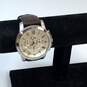Designer Fossil FS4735 Silver-Tone Brown Leather Strap Chronograph Wristwatch image number 1