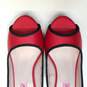 Betsey Johnson Charmie Red Peep Toe Pumps Size 6 image number 6