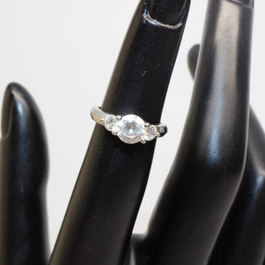 14K White Gold CZ Accent Ring Size 3.75 - 2.5g image number 2