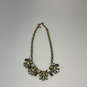 Designer J. Crew Gold-Tone Link Chain Crystal Cut Stone Statement Necklace image number 3