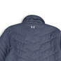 Womens Blue Mock Neck Long Sleeve Full-Zip Puffer Jacket Size X-Large image number 4