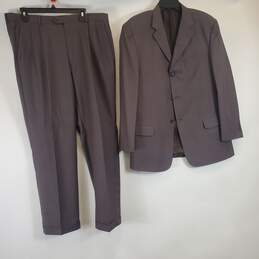 Piacci Vomo Men Brown 2Pc Suit Sz42R/36W