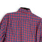 Womens Red Long Sleeve Chest Pocket Collared Button-Down Shirt Size Medium image number 3