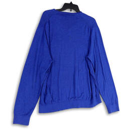 Womens Blue Long Sleeve V-Neck Stretch Knitted Pullover Sweater Size XXL alternative image
