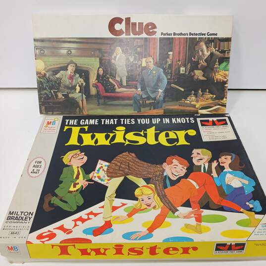 Vintage Parker Bros. Clue & Twister Board Games image number 6