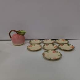 8PC Franciscan Ware Desert Rose Pattern & Peach Themed Dinnerware