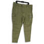 NWT Womens Green Super High Rise Stretch Cargo Pockets Jegging Pants Sz 22 image number 1