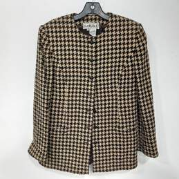 Vintage Carlisle Wool Blend Brown Pattern Dress Jacket 12