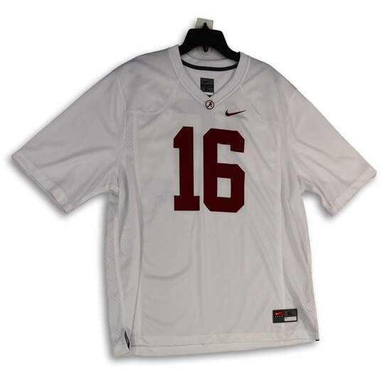 Mens White Red Alabama Crimson Tide #16 NFL Football Jersey Size XL image number 1