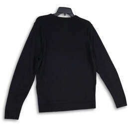 Mens Black Ribbed Knit Crew Neck Long Sleeve Pullover Sweater Size Medium alternative image