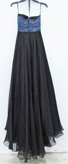 Black Chrome Beaded Ball Gown Womens SZ 0 alternative image