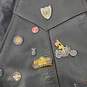 Leather Gallery MN's Black Leather Vest w Decal Pins Size 46-T image number 3