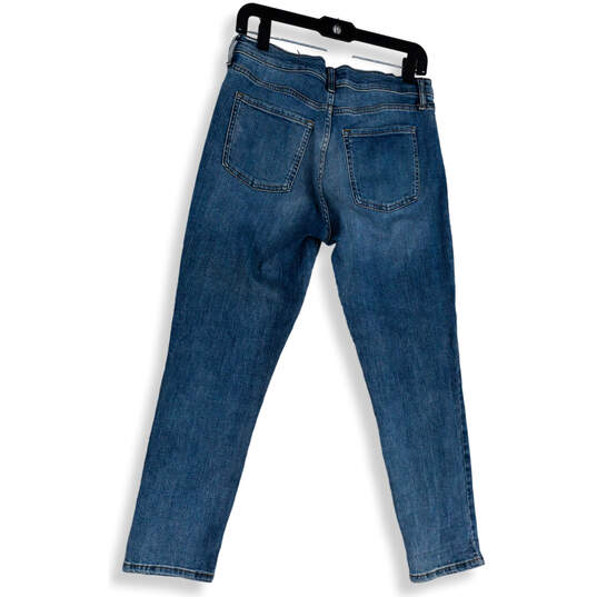 Womens Blue Denim Medium Wash Distressed Pocket Straight Leg Jeans Sz 27/4 image number 2