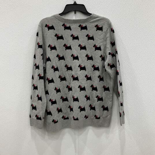 Charter Club Womens Gray Scottie Dog Round Neck Long Sleeve Pullover Sweater 2XL image number 2