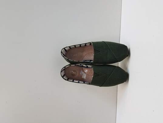 TOMS Women's Green Alpargata Heritage Canvas Espadrille Shoes, Size 6 image number 6