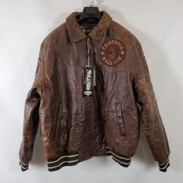 Bare Fox Vintage Men's Brown Leather Jacket SZ 2XL NWT