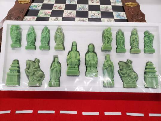 Vintage Chinese Wood Folding Chess Set image number 4