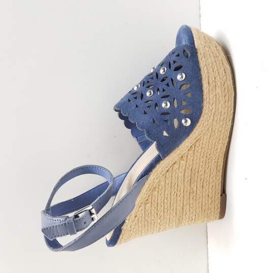Marc Fisher Women's Hata Blue Suede Espadrille Wedge Size 6 image number 1