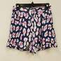 Womens Multicolor Printed Pleated Front Pockets Casual Shorts Size 2 image number 1