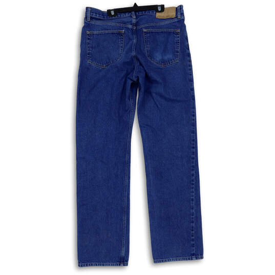 Mens Blue Dark Wash Denim Pocket Regular-Fit Straight Leg Jeans Size 35X36 image number 2