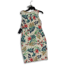 NWT Womens Multicolor Floral Sleeveless Round Neck Sheath Dress Size 6 alternative image