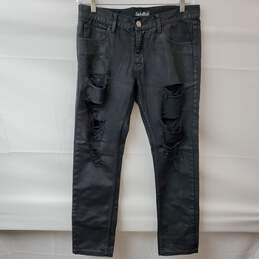 Embellish Distressed Black Jeans 32X30