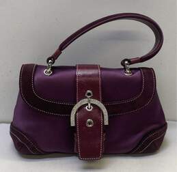 Coach Satin Mini Top Handle Bag Purple
