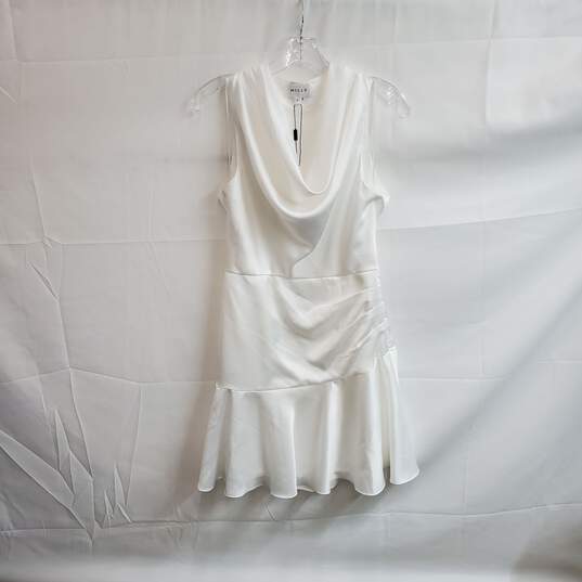 Milly White Nia Satin Cowl Dress WM Size 4 NWT image number 1