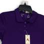 NWT Antigua Womens Purple Spread Collar Short Sleeve Polo Shirt Size Medium image number 3