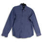 Mens Blue Spotted Long Sleeve Chest Pockets Button-Up Shirt Size Small image number 1