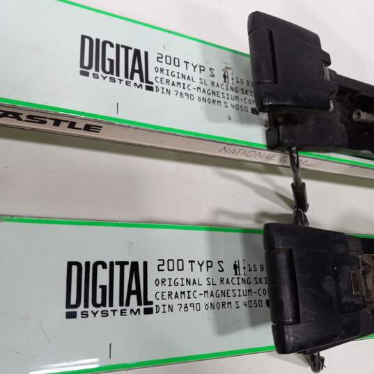 Kastle SLM 15 Skis Neon Green Digital System Racing Ski with 957 Salomon Bindings image number 4