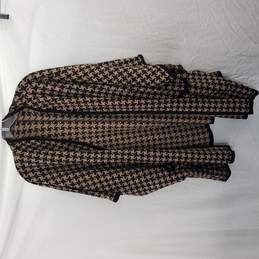 Pendleton Tan/Black Wool One Size Open-Style Cape Cardigan