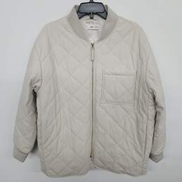 MNG Beige Quilted Puffer Jacket