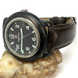 Designer Victorinox Swiss Army Silver-Tone Round Dial Analog Wristwatch