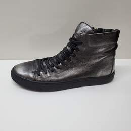 John Varvatos 315 Men's Grey High Top Leather Shoes Zip Sz 11 alternative image
