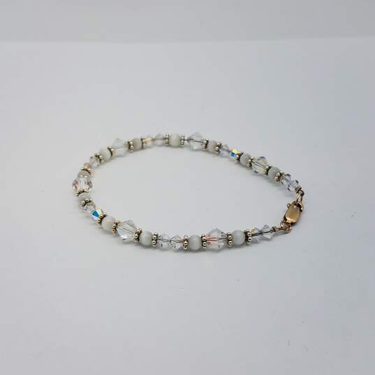Sterling Silver Faceted Crystal Bead Bracelet Bundle 5pcs 27.5g image number 2