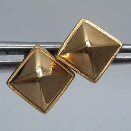 Ciani 14K Gold Pyramid Post Earrings 1.7g