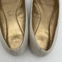 Womens Beige Leather Round Toe Comfort Slip-On Ballet Flats Size 7 image number 5