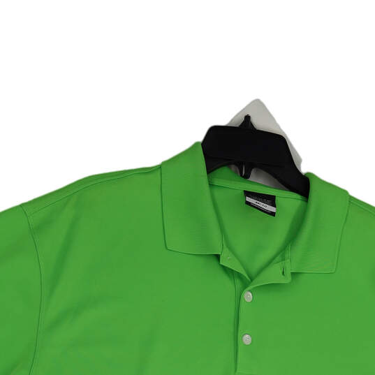 Mens Green Dri-Fit Golf Collared Short Sleeve Pullover Polo Shirt Size XL image number 3