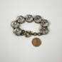 Designer J. Crew Gold-Tone Clear Crystal Cut Stone Link Chain Bracelet image number 1