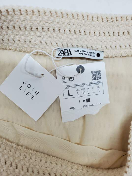 Zara Stretch Knit Sunflower Mini Skirt Women's Size L NWT image number 2