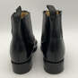 Mens Black Leather Pointed Toe Pull On Ankle Chelsea Boots Size 8.5 image number 4