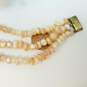 Vintage Les Bernard 925 Vermeil Clasp Pink Mother of Pearl Shell Beaded Three Strand Necklace 97.2g image number 5