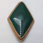 CWS 375 Gold Tone Malachite Brooch 9.2g image number 2