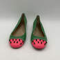 Womens Green Leather Round Toe Embellished Slip-On Ballet Flats Size 8 M image number 2
