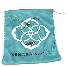 Designer Kendra Scott Gold-Tone Drusy Stone Chain Bracelet With Dust Bag