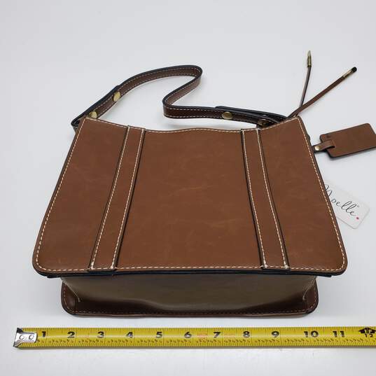 Simply Noelle Brown Leather Satchel Crossbody Bag image number 3