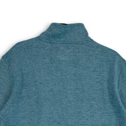 Womens Teal Mock Neck Long Sleeve 1/4 Zip Pullover Sweater Size XL Reg